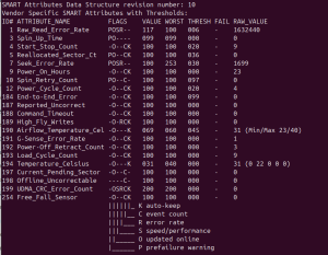 SMART Attribute G Sense Error